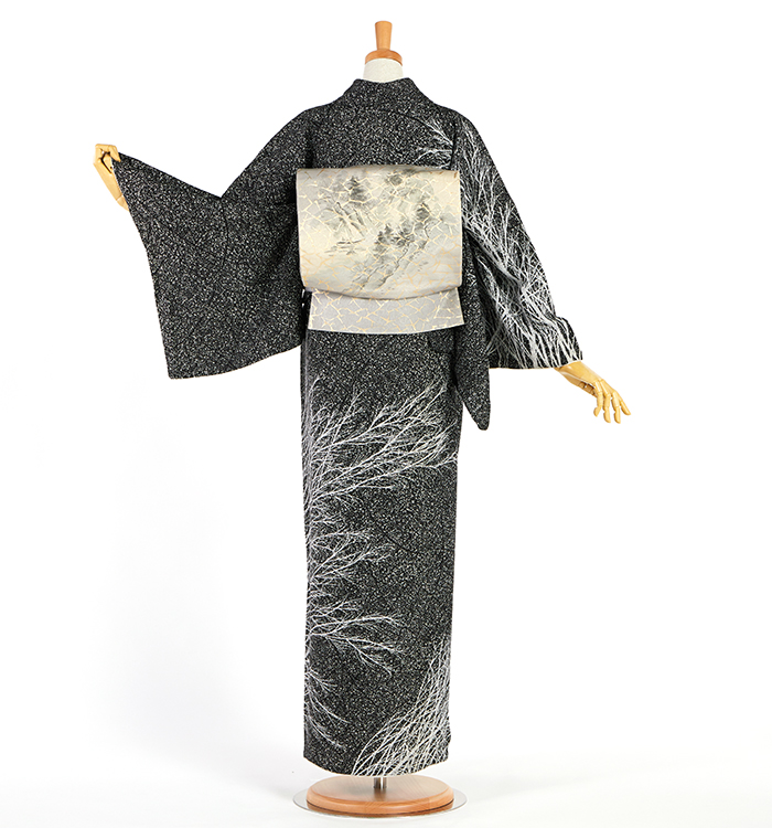 平和屋着物●伝統工芸士　今井喜三郎　訪問着　本場大島紬　麻の葉草木文　正絹　逸品　CABC2337ut