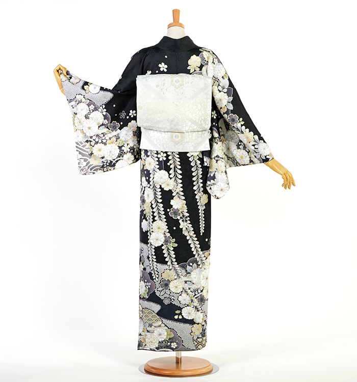 未使用品 ・シツケ糸あり・辻が花絞り訪問着・162CM・120万円→18000円 訪問着 着物 未使用 フォーマル 正絹 袷 辻が花絞り ミントグリーン 暈