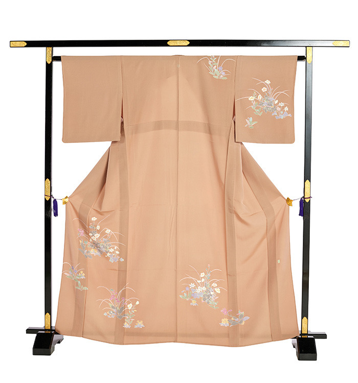 【着物のみ】 ｼﾞｭﾆｱ着物 z084 JAPANSTYLE(着物のみ） ｵﾚﾝｼﾞ地 椿 | 着物