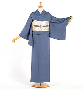 色無地 紋意匠 南天文様 堅牢染 純国産 八掛付き 青磁色 正絹