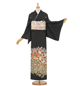 【帯・逸品】友禅 黒留袖 No.CA-1011-Mサイズ