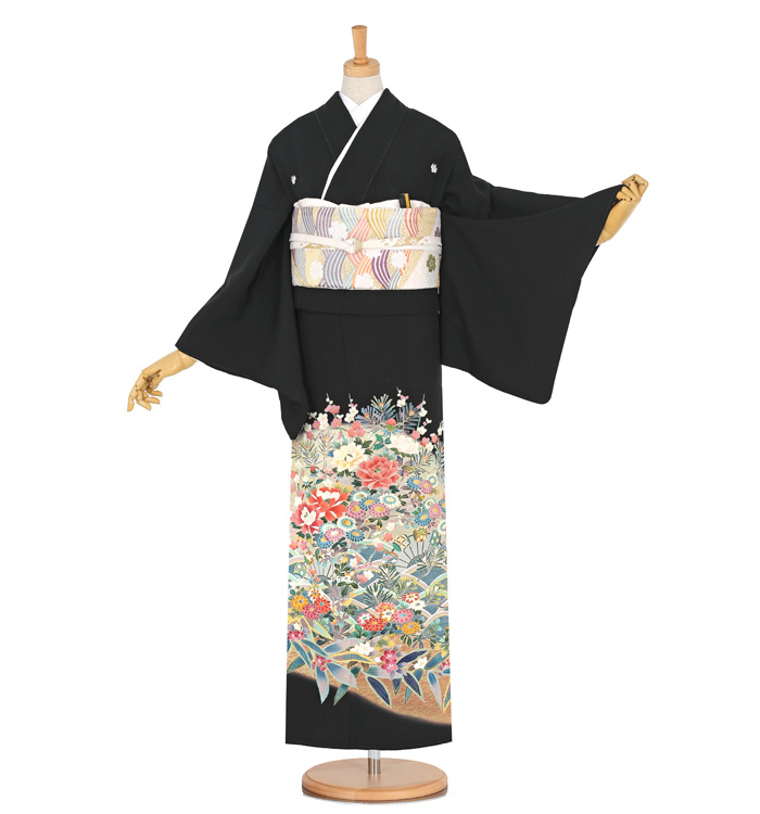 手描友禅 黒留袖 No.CA-1195-Mサイズ