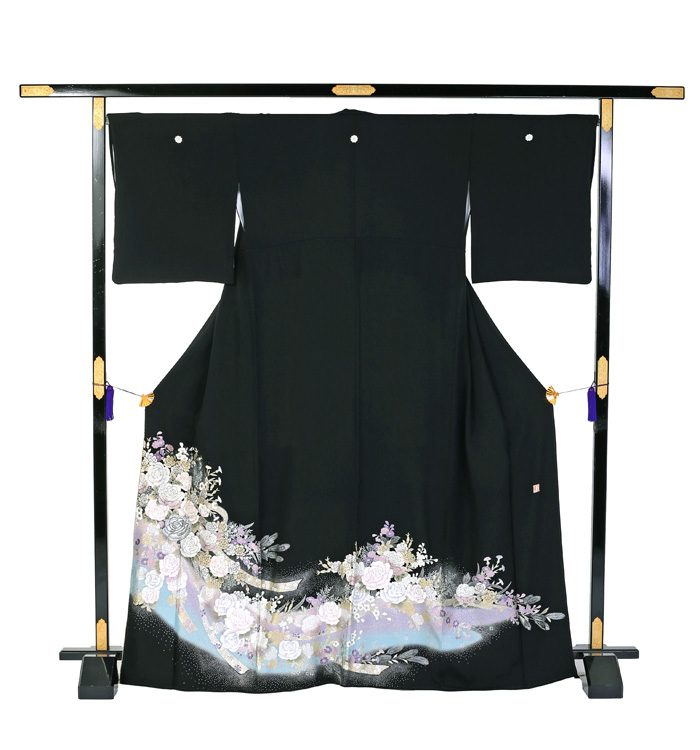 jun様 黒留袖　sTM2405294 黒留袖レンタル 正倉院横段文 Sサイズ B005｜京都きもの市場