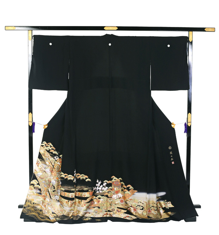桂由美 黒留袖（専用襦袢付）No.CA-1512-ワイド-LOサイズのレンタル