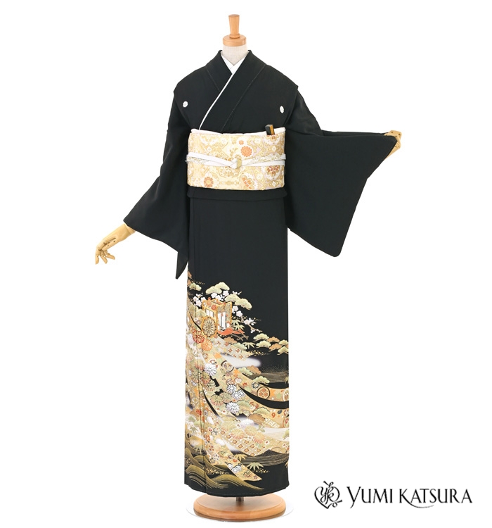 桂由美 黒留袖（専用襦袢付）No.CA-1512-ワイド-LOサイズのレンタル