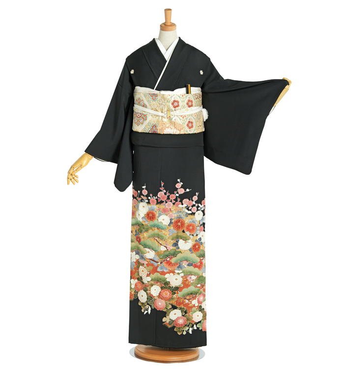 着物 黒留袖 作家物 正絹 キメ糸あり 黒留袖 No.CA-1858-Mサイズのレンタル｜きもの365