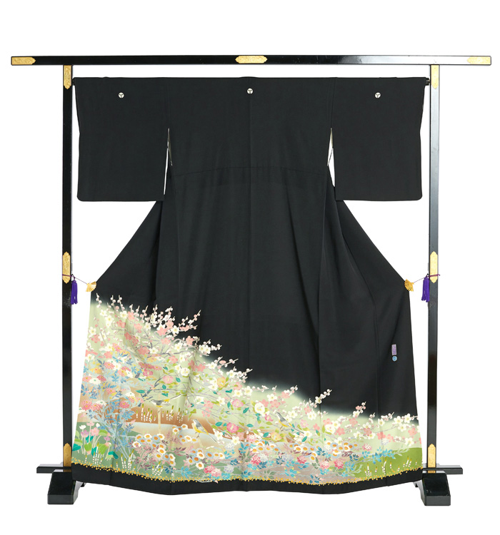 留袖　黒留袖　正絹　京友禅 楽天市場】【レンタル】 高身長 黒留袖 トールサイズ ハイクラス