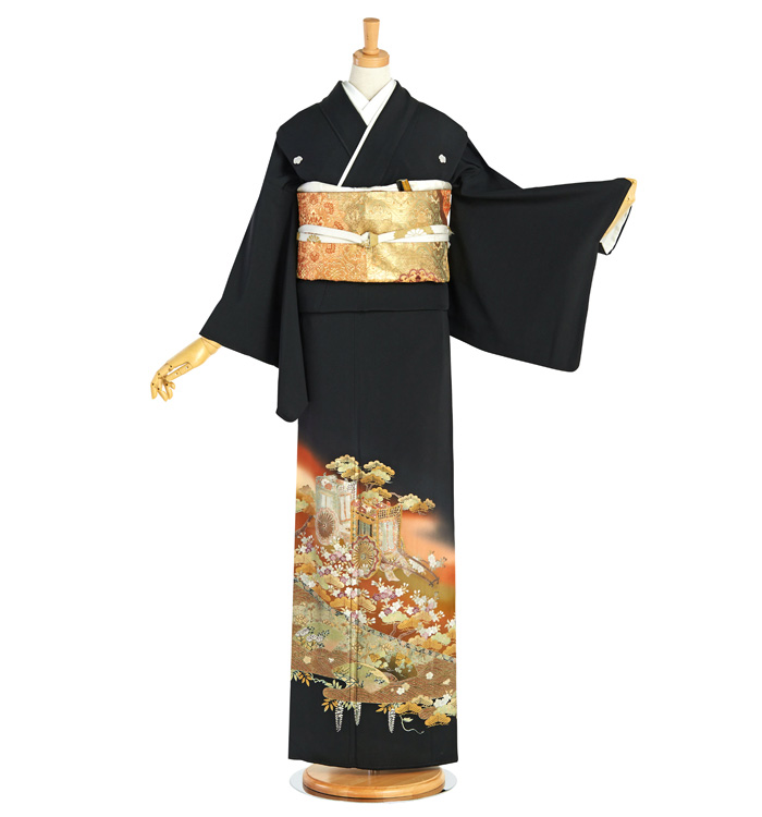 イチオシの逸品&極美品【正絹 和装小物 着物 振袖 留袖 和装 訪問着 黒留袖】 帯・逸品】黒留袖 No.CA-2170-Lサイズのレンタル｜きもの365