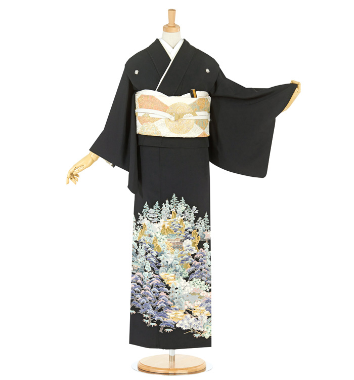 留め袖　黒留袖　高級品 友禅 黒留袖 No.CA-1915-Sサイズのレンタル｜きもの365