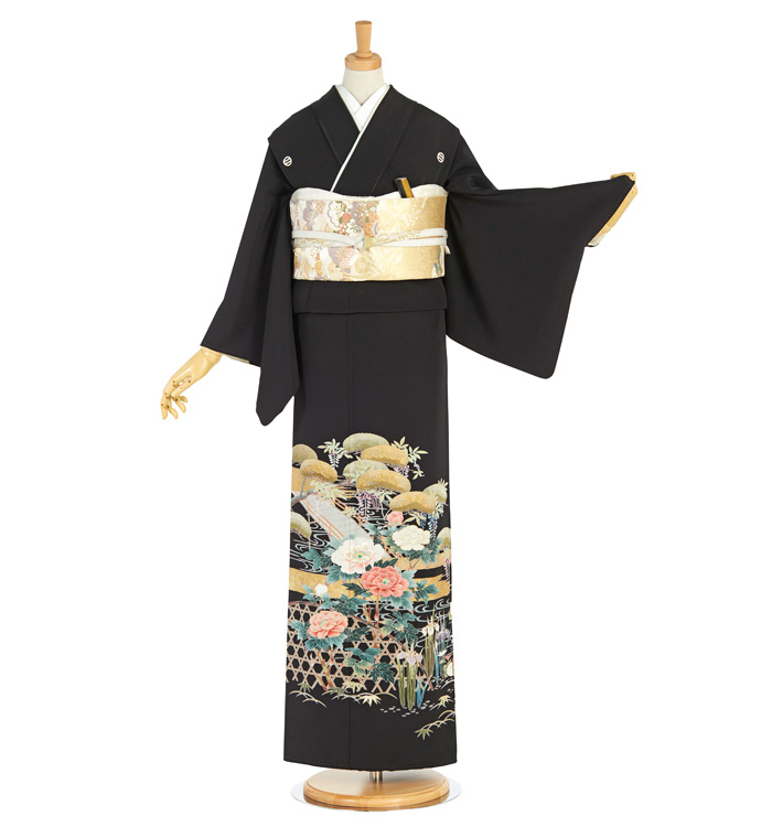 往復送料無料 2泊3日 レンタル 黒留袖 レンタル Lサイズ No.1812 黒留袖 No.CA-1960-Lサイズのレンタル｜きもの365