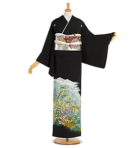 十日町友禅 黒留袖 No.CA-2132-Mサイズ
