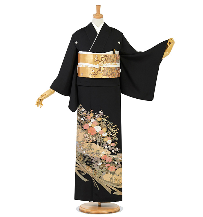 J134☆送料込み❣️ 黒留袖 着物 4枚 まとめ売り❣️ 黒留袖|対応身長:140~151cm|ｻｲｽﾞ:7~9号|#haa0142｜全国宅配可の