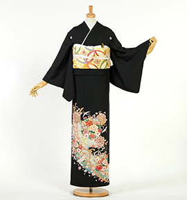 超美品❇️辻ケ花黒留め袖　正絹黒留袖比翼仕立て　５つ紋６点フルセット 辻が花 黒留袖 No.CA-0776-Mサイズのレンタル｜きもの365