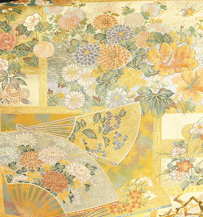 黒留袖 扇面花車文様 金彩 作家物３点セット 黒留袖 扇面花車文様 金彩 作家物3点セット 黒留袖(地紙扇面に吉祥