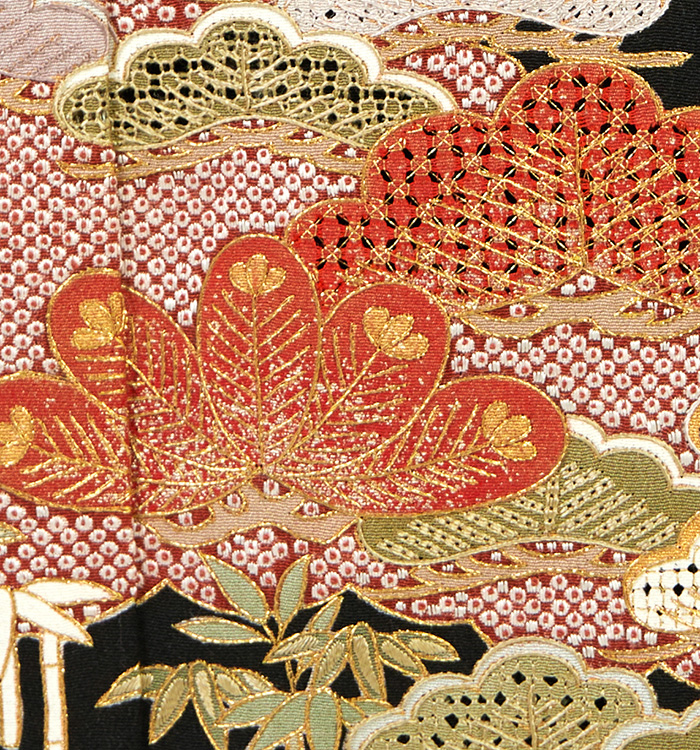 チロル様正絹　汕頭刺繍　金彩銀彩 お花柄刺繍 汕頭刺繍 黒留袖 No.CA-2662-Sサイズのレンタル｜きもの365