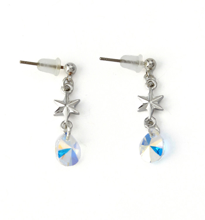 クリスタルガラス星型 ピアス ロジウム No.5XD-0007-00の通販｜きもの