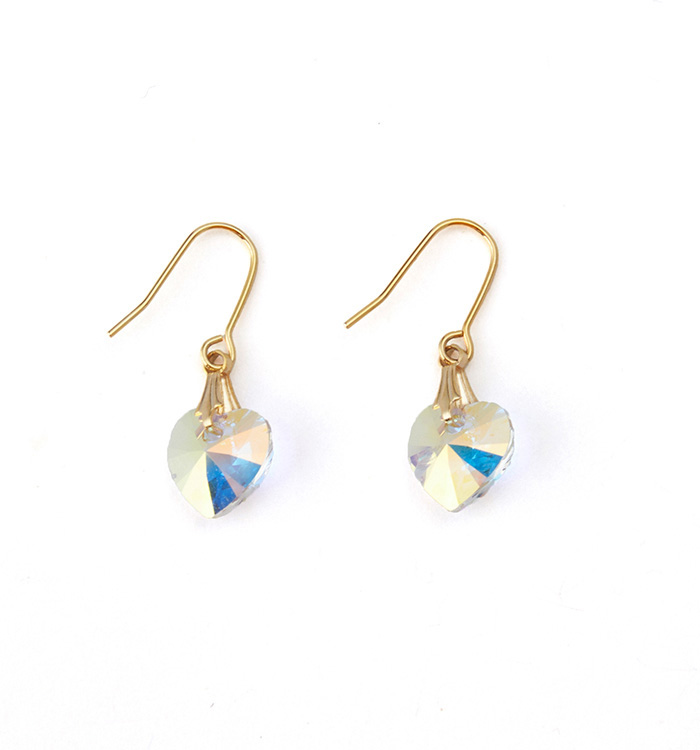 クリスタルガラスハート型 ピアス クリスタルAB No.5XC-0008-00の通販