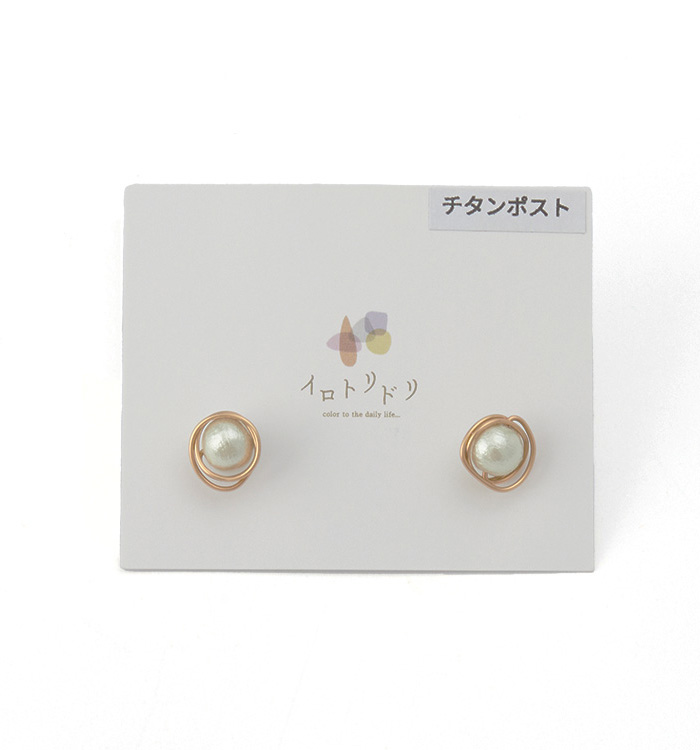 コットンパールワイヤー ピアス No.5XJ-0061-01の通販｜きもの365