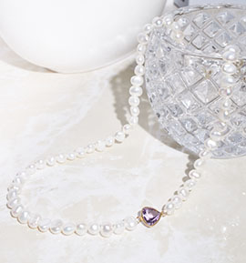 ワンタッチ淡水ネックレス アメジスト No.5WI-0012-00の通販｜きもの365