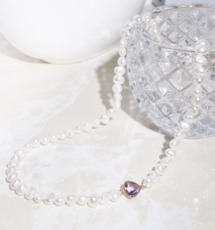 ワンタッチ淡水ネックレス アメジスト No.5WI-0012-00の通販｜きもの365