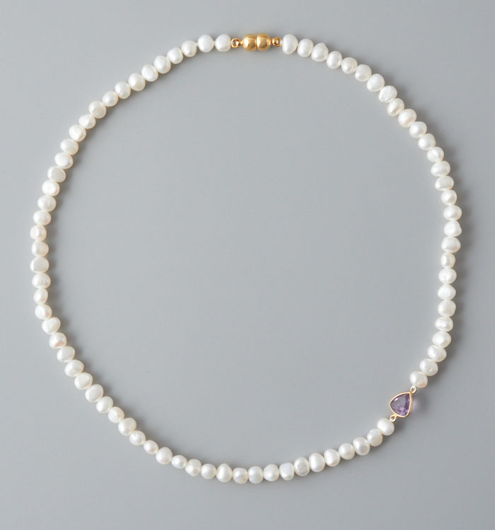 ワンタッチ淡水ネックレス アメジスト No.5WI-0012-00の通販｜きもの365