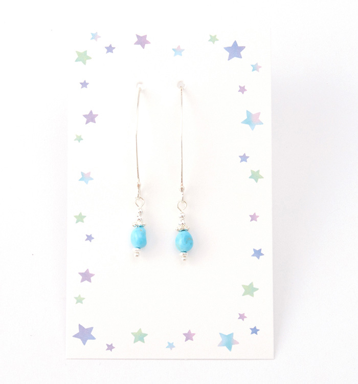 スリーピングビューティー（ターコイズ）のピアス No.5XE-0031-00の