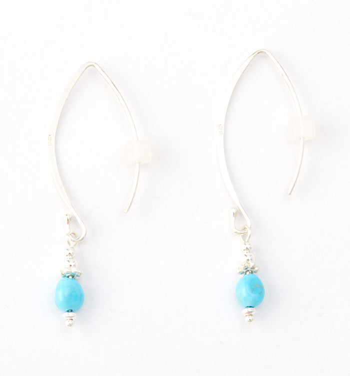 スリーピングビューティー（ターコイズ）のピアス No.5XE-0031-00の