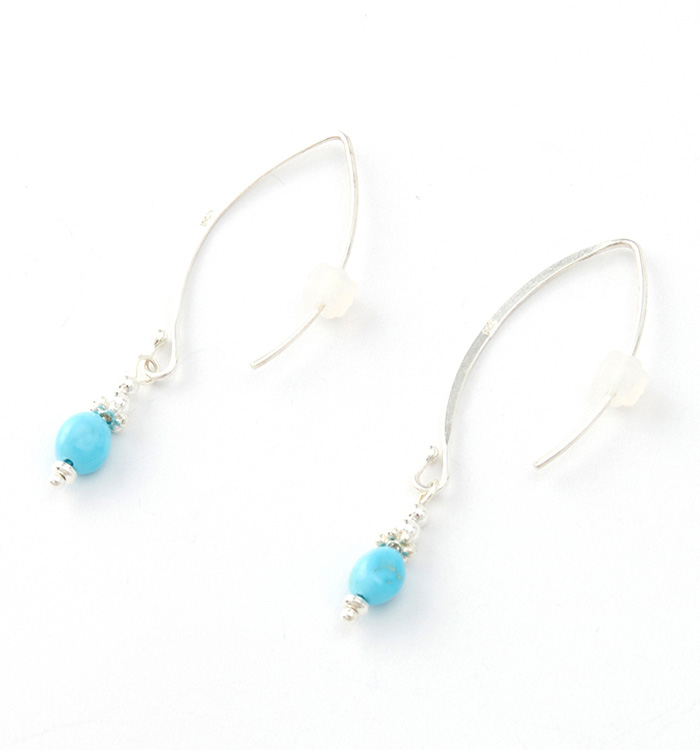 スリーピングビューティー（ターコイズ）のピアス No.5XE-0031-00の