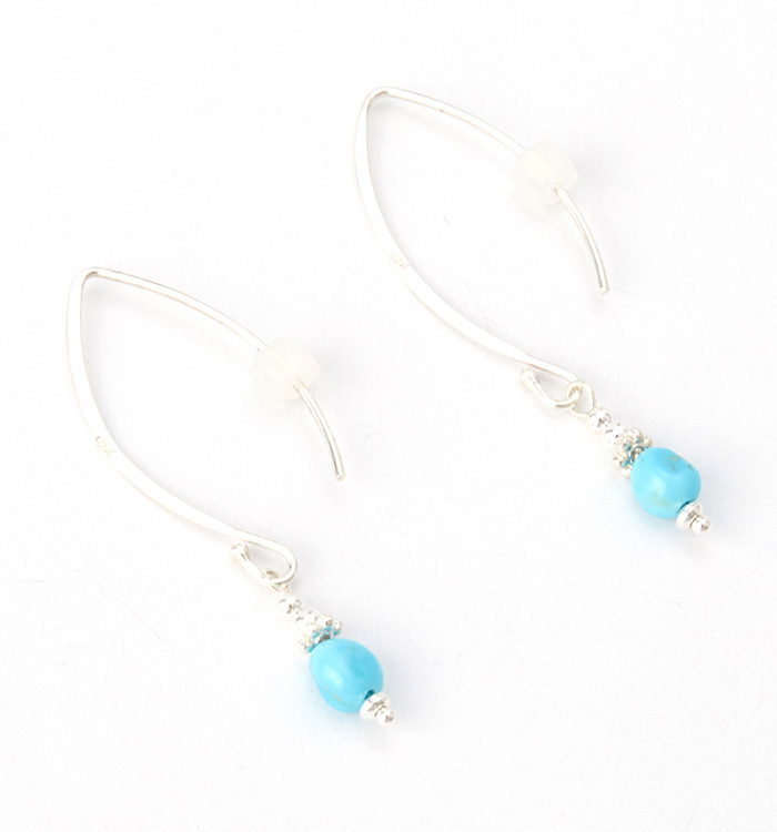 スリーピングビューティー（ターコイズ）のピアス No.5XE-0031-00の