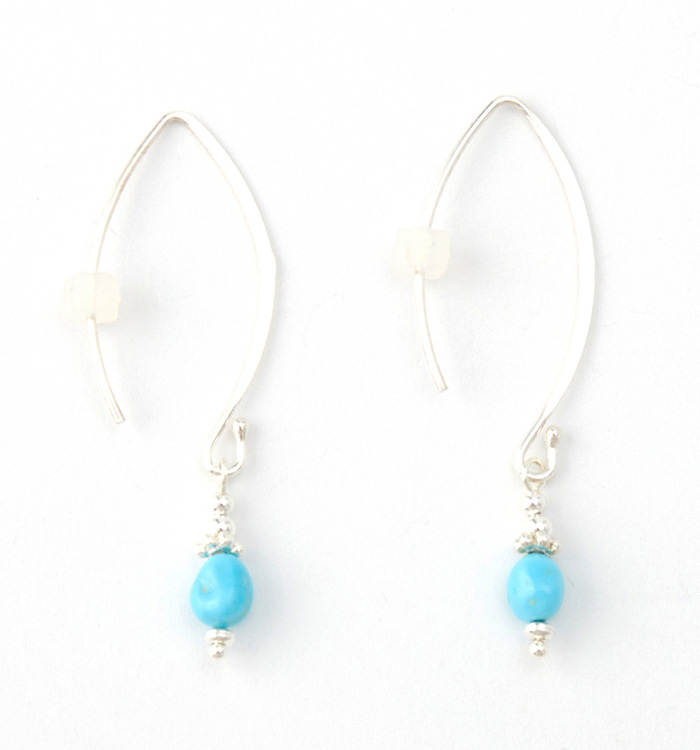 スリーピングビューティー（ターコイズ）のピアス No.5XE-0031-00の