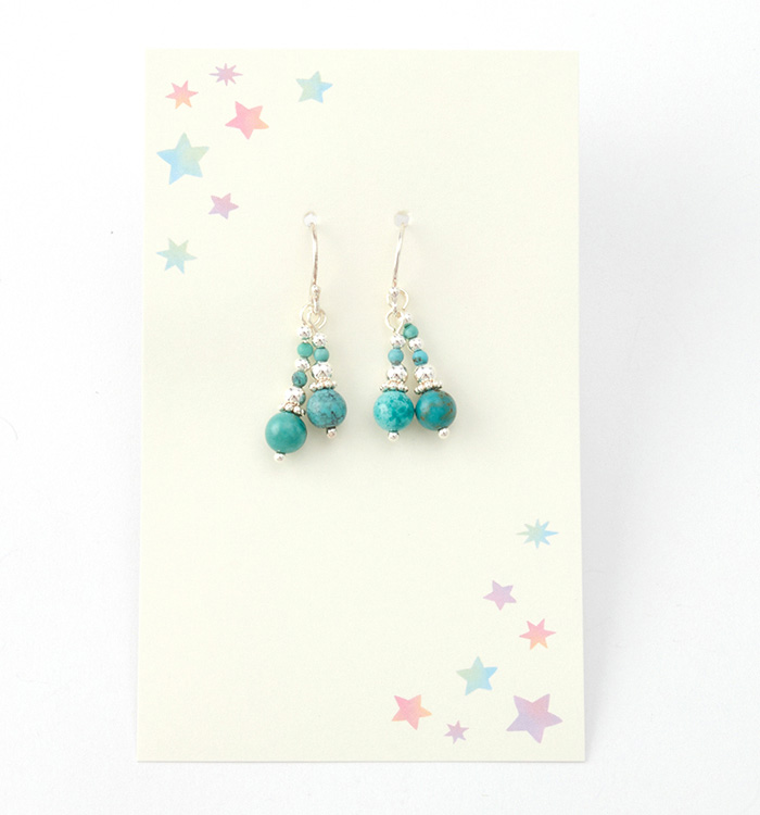 ターコイズのピアス No.5XE-0006-00の通販｜きもの365