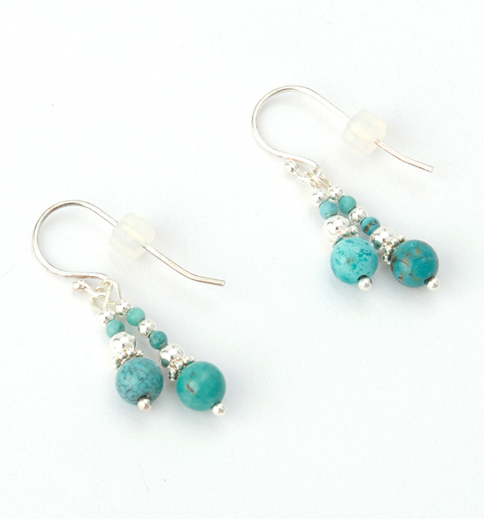 ターコイズのピアス No.5XE-0006-00の通販｜きもの365