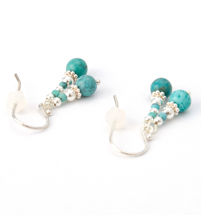ターコイズのピアス No.5XE-0006-00の通販｜きもの365