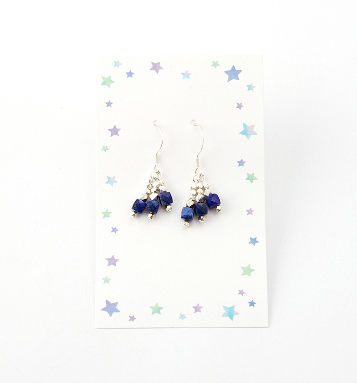 ラピスラズリのピアス（キューブストーン） No.5XE-0025-00の通販