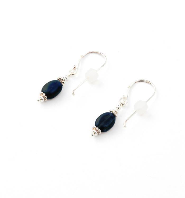 【レオン】【0610-③】ピアス ラブラドライト※レアシラー ブラックラブラドライトのピアス No.5XE-0033-00の通販｜きもの