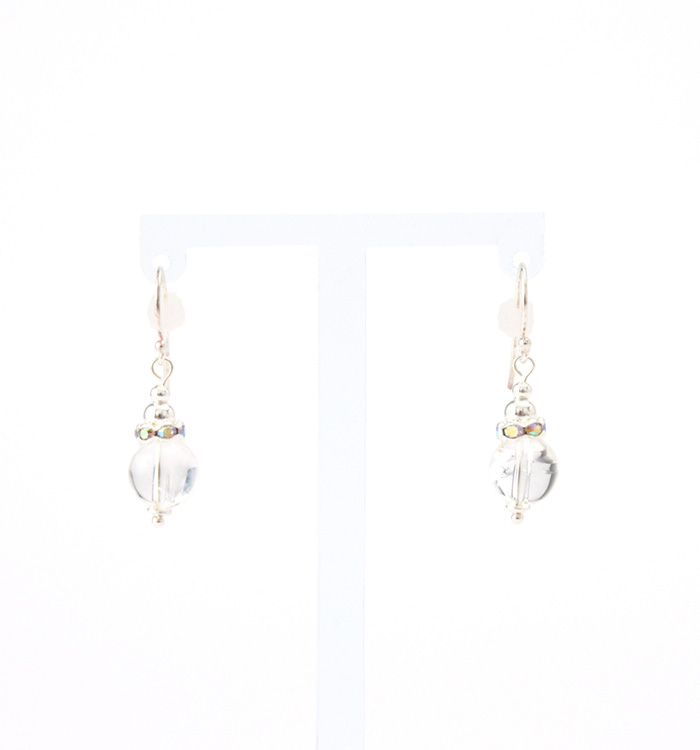 アイリスクォーツの虹色ピアス（レインボー水晶） No.5XE-0041-00の