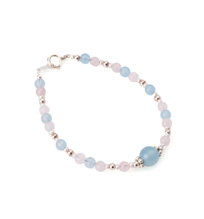 アクアマリンとローズクォーツのブレスレット No.5WU-0006-00の通販