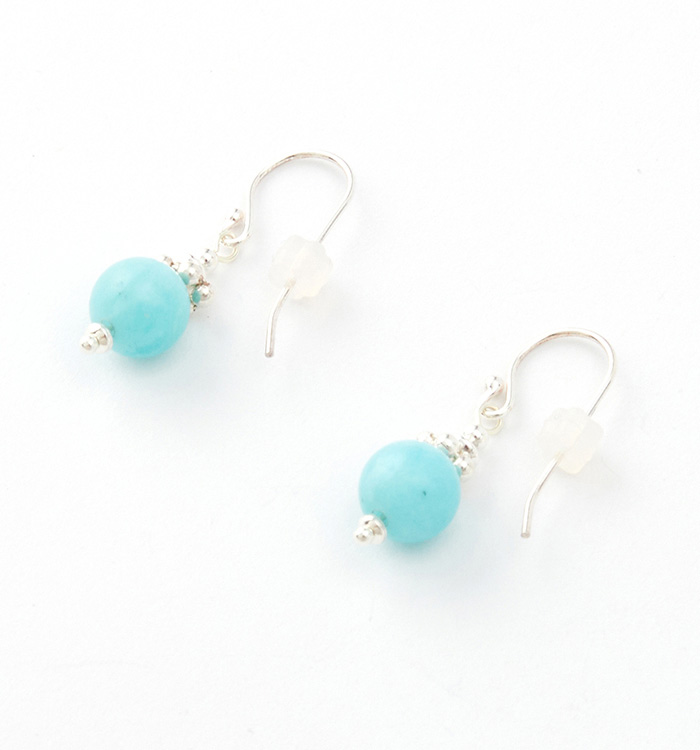 アマゾナイトのピアス No.5XE-0028-00の通販｜きもの365