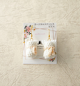 マフラーを巻いた猫ちゃん フックピアス No.5XI-0010-02