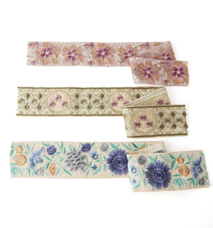 インド刺繍リボン セット 50cmカット×3本 (3) No.5ZK-0198-00の通販