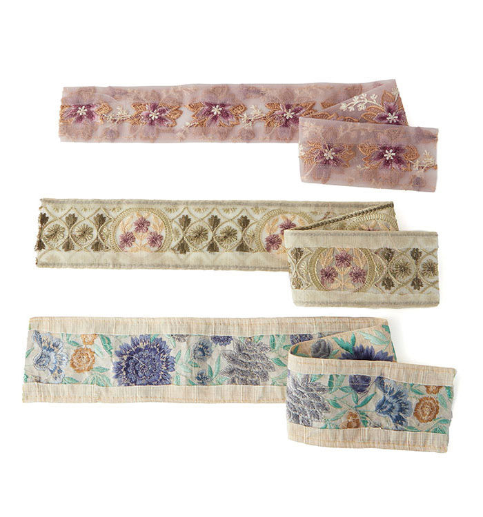 インド刺繍リボン セット 50cmカット×3本 (3) No.5ZK-0198-00の通販