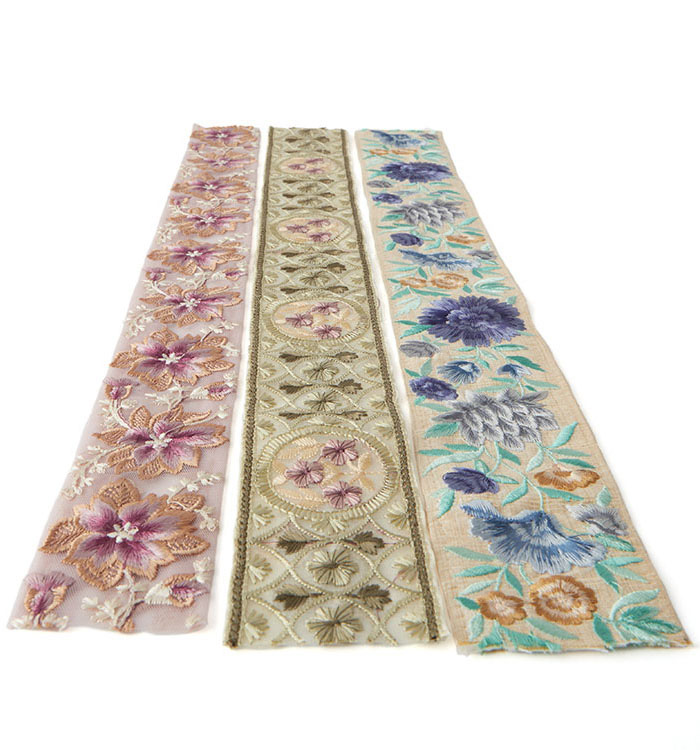 インド刺繍リボン セット 50cmカット×3本 (3) No.5ZK-0198-00の通販