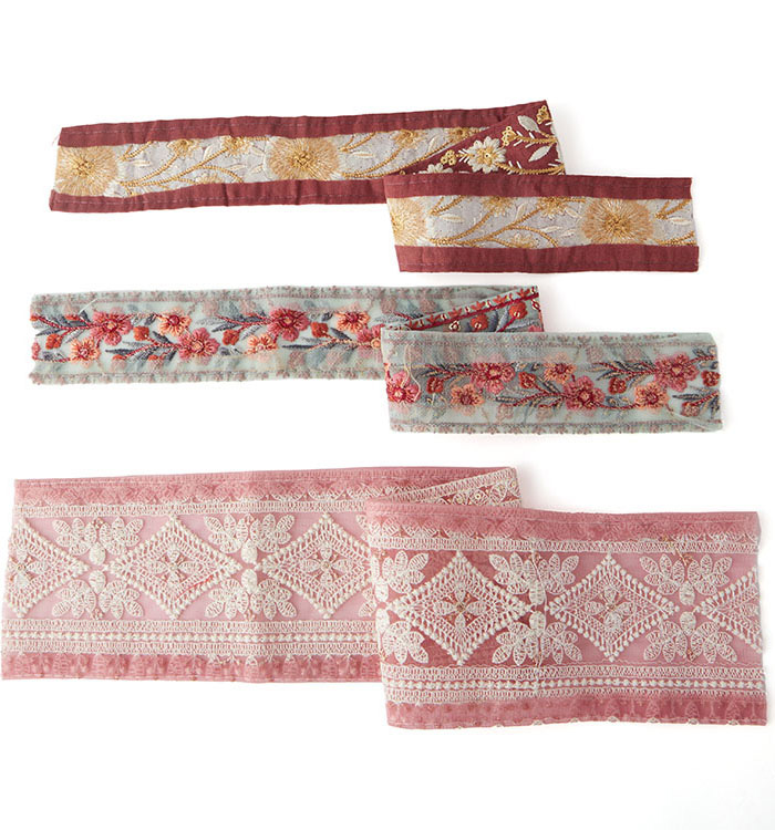 インド刺繍リボン セット 50cmカット×3本 (4) No.5ZK-0199-00の