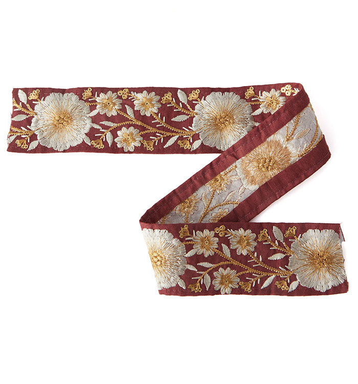 インド刺繍リボン セット 50cmカット×3本 (4) No.5ZK-0199-00の