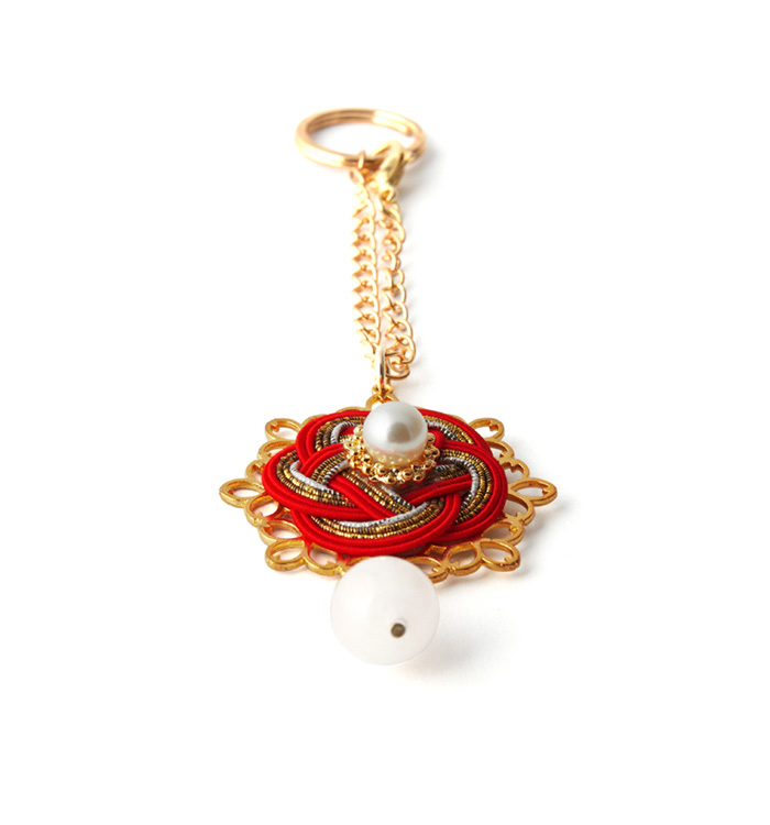 水引のパワーストーン付きバックチャーム No.5VD-0046-01の通販