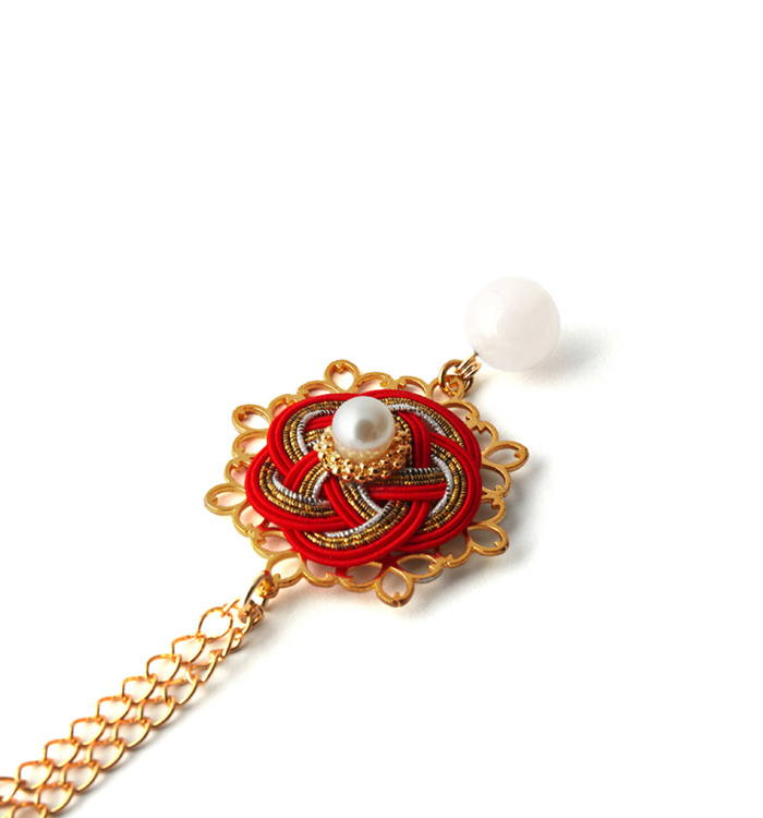 水引のパワーストーン付きバックチャーム No.5VD-0046-01の通販