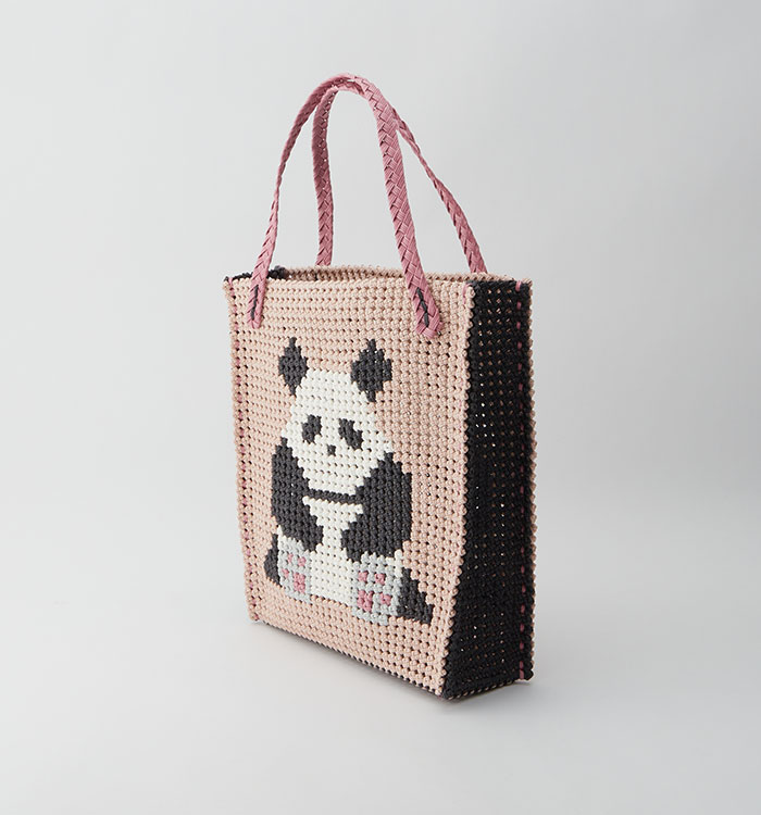 紙バンド・パンダ模様のかごバッグ No.5WW-0006-00の通販｜きもの365