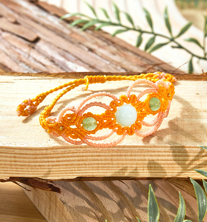 まの　マクラメネックレス・ブレスレット 静かな水晶☆ルチルインガーデンクォーツ マクラメネックレス1486