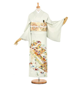 未使用品 色留袖 花文 くすんだ青藤色 身丈166.0cm トールサイズ 正絹 未使用品 色留袖 花文 くすんだ青藤色 身丈166.0cm トールサイズ