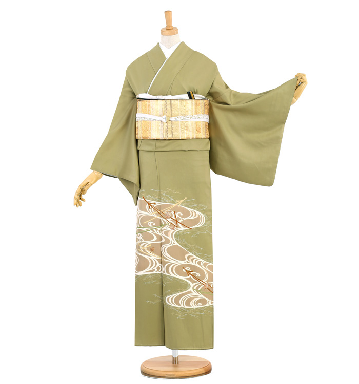 留袖のみ　着物　色留袖　正絹　マスタードイエロー　k4 留袖のみ 着物 色留袖 正絹 マスタードイエロー k4 留袖のみ 着物 色